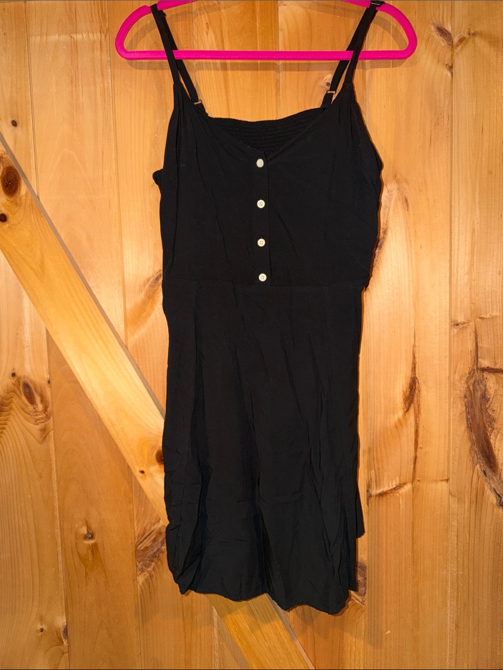 GAP Black Sleeveless Button-Front Mini Dress